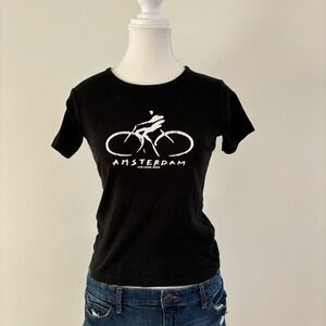 black amsterdam graphic baby tee